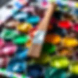 Vibrant colors of acrylic paint displayed in an artist's palette