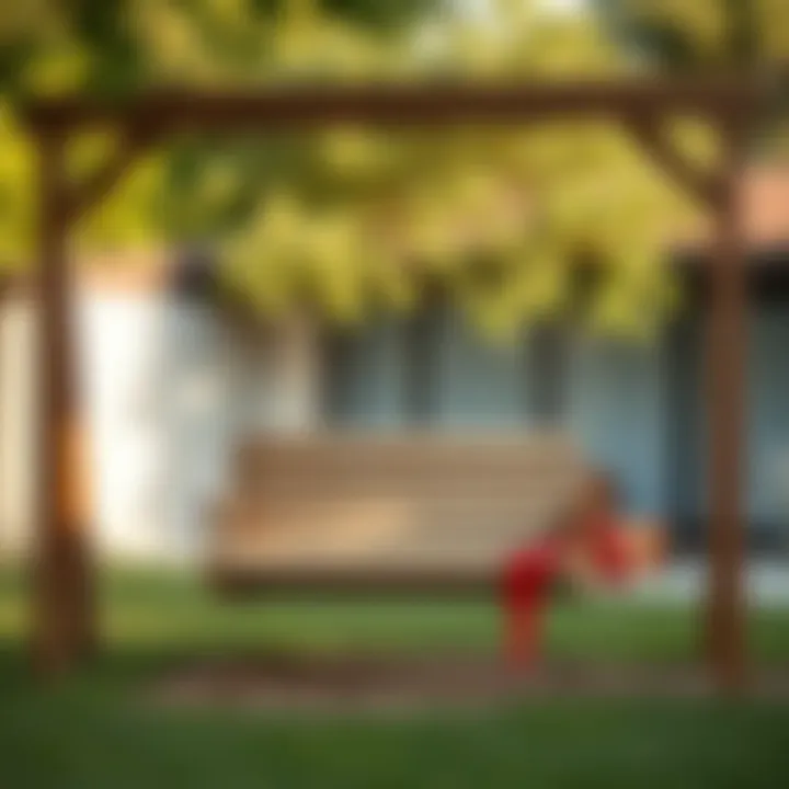 Final swing installation in the backyard