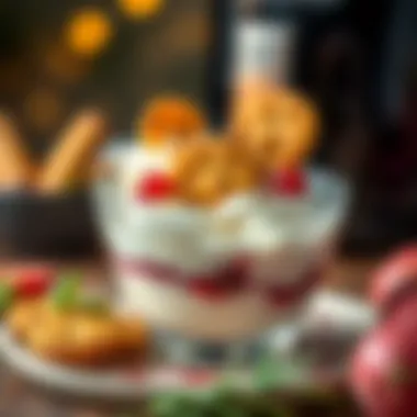 Creative Air-Fryer Dessert A delicious dessert made in an air fryer, showcasing creativity.