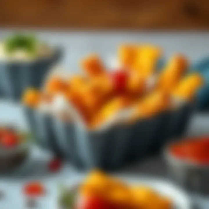 Hearty air-fried snacks arranged beautifully