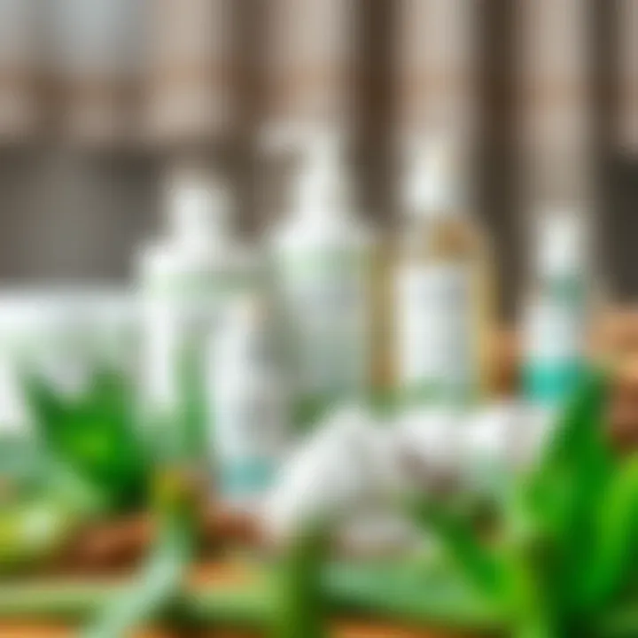 Assorted aloe vera based skincare products