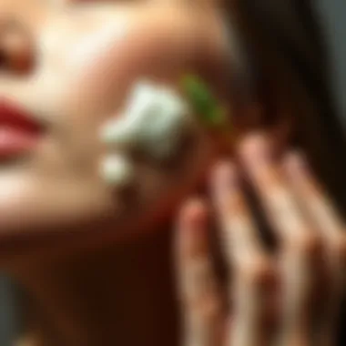 Aloe Vera gel applied on a person's skin for rejuvenation