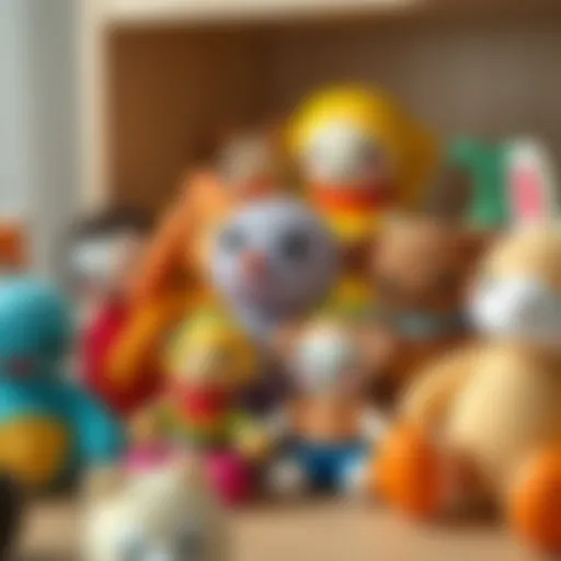 Colorful amigurumi dolls showcasing diverse designs