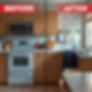 Before and after comparison of appliance surfaces