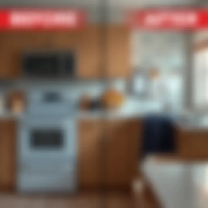 Before and after comparison of appliance surfaces