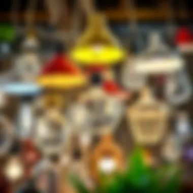 Different types of lighting fixtures displayed together