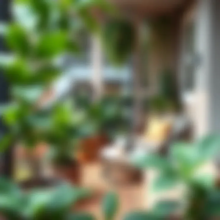 Elegant Balcony Design with Plants and Cozy Seating Elegant balcony design with plants and cozy seating