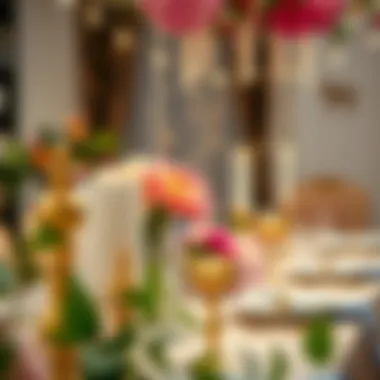 A beautifully arranged birthday table with floral decorations