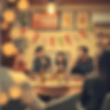 A cozy gathering of friends enjoying a birthday celebration