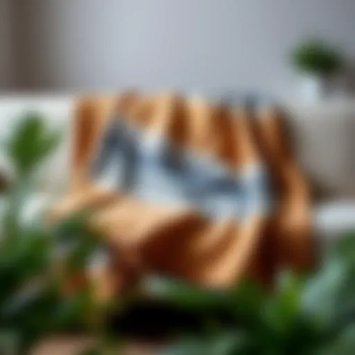 Cozy and decorative blanket draped over a sofa