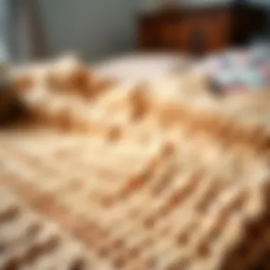 Intricate Blanket Design and Texture Close-up of a blanket's intricate design and texture