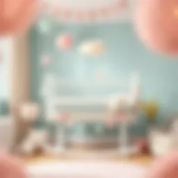 Charming pastel decorations for a baby cradle