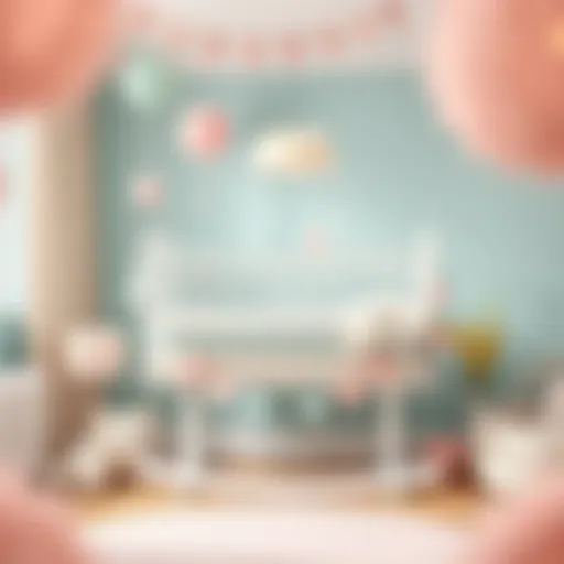 Charming pastel decorations for a baby cradle