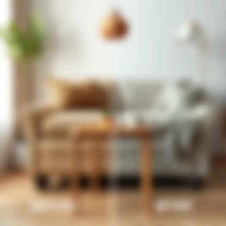 Before and after cleaning of a linen sofa