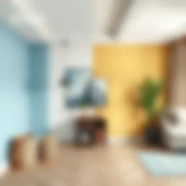 Before and after comparison of wall painting