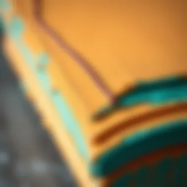 Close-up of paint layers on a surface