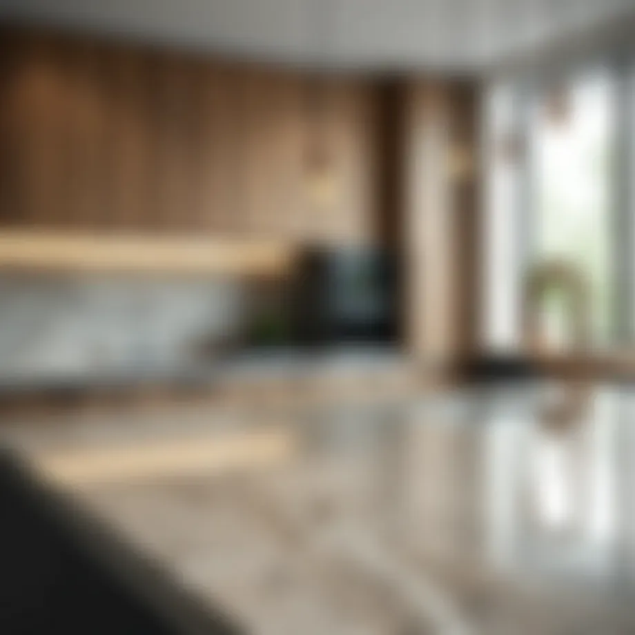 Stunning Çimstone wood-look granite countertop in modern kitchen