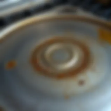 Close-up of a clean iron plate after maintenance