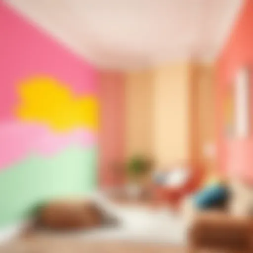 Vibrant color palette selection for wall painting