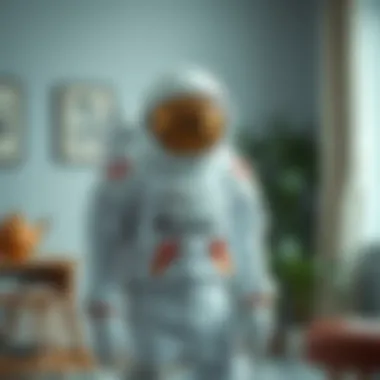 Completed astronaut costume showcased in a creative setting