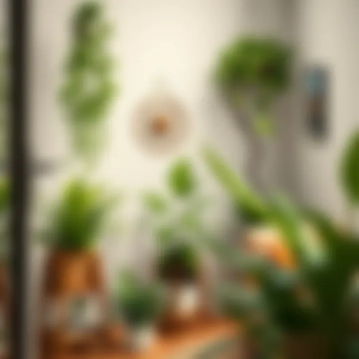 Aesthetic Corner with Plants An aesthetically pleasing corner with plants and artistic elements for a refreshing touch.