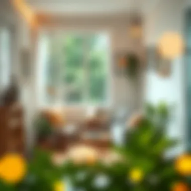 Inviting Corner Reading Nook An inviting corner reading nook with cozy seating and ambient lighting.