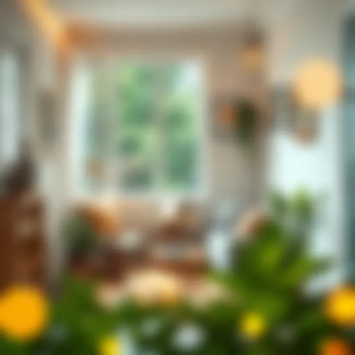 Inviting Corner Reading Nook An inviting corner reading nook with cozy seating and ambient lighting.