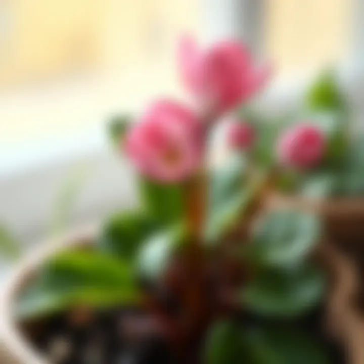 Beautiful cyclamen flower in bloom