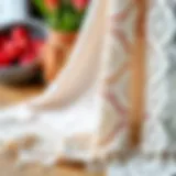 Elegant lace towel showcasing intricate damat designs