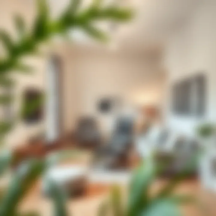 A narrow living room with optimized furniture layout