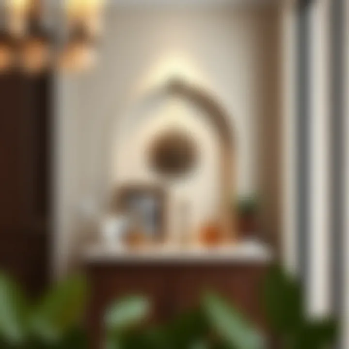 Elegant wall niche showcasing decorative items