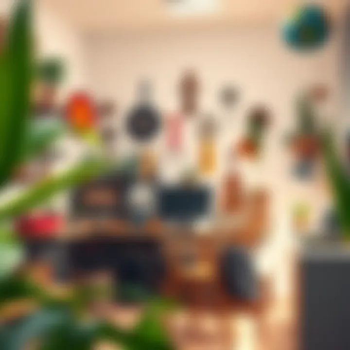 Eclectic Office Area An eclectic office area showcasing unique handmade decorations