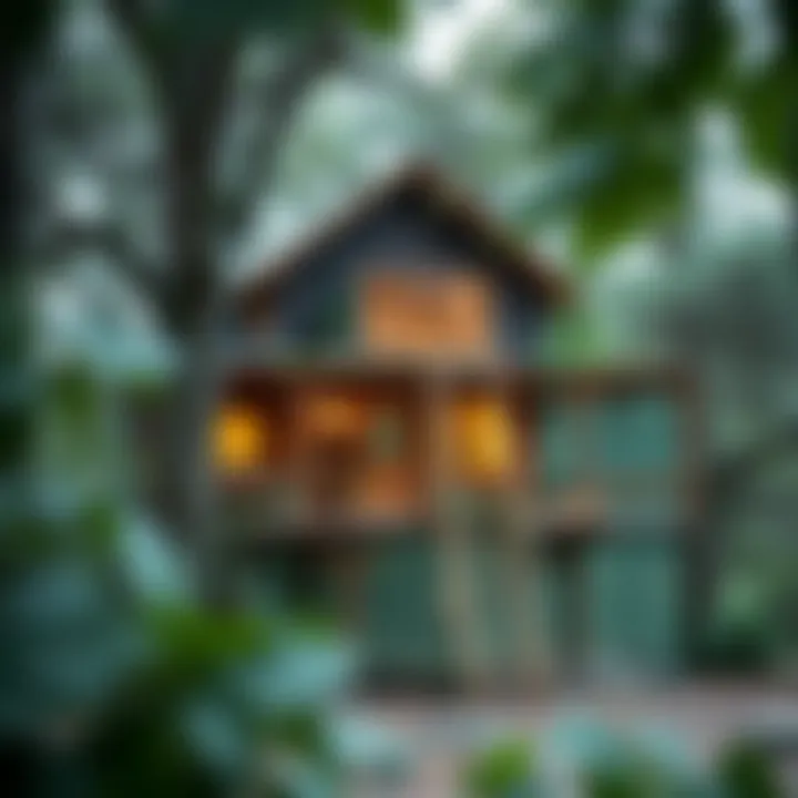An eco-friendly treehouse constructed with sustainable materials
