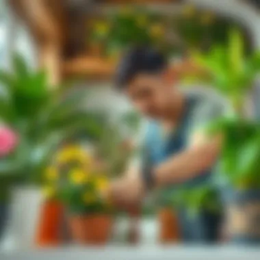 Caring for Indoor Plants: Tips for a Healthy Environment A person tending to a thriving plant collection