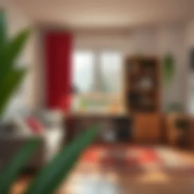 Functional furniture arrangement in a home office