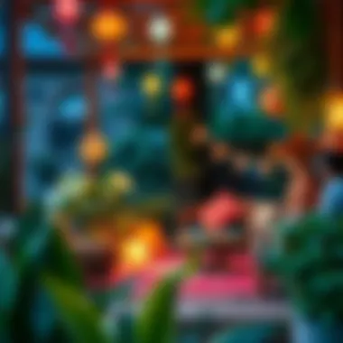 Inviting Outdoor Space An inviting outdoor space with vibrant decorations