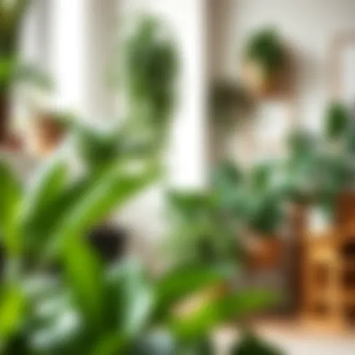 Lush indoor plants enhancing living space aesthetics