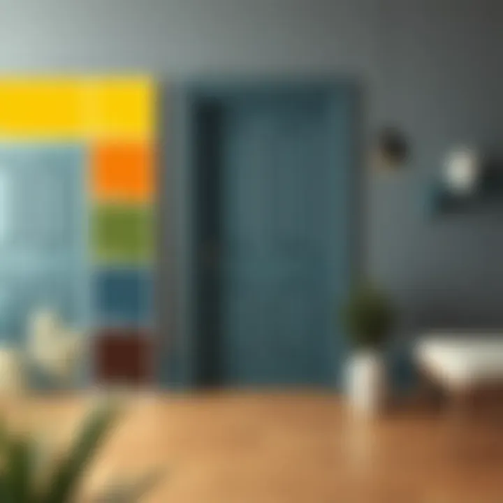 Color palette featuring door colors that complement grey walls