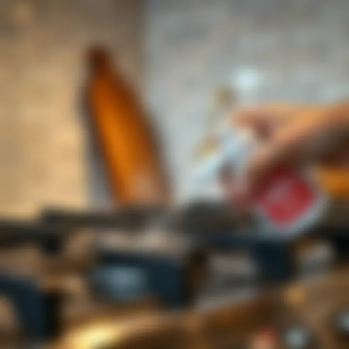 Applying Cleaning Agent on Inox Surface Cleaning agent applied on inox stove