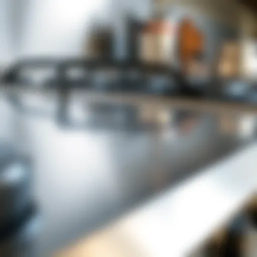 Shiny inox stove surface after cleaning