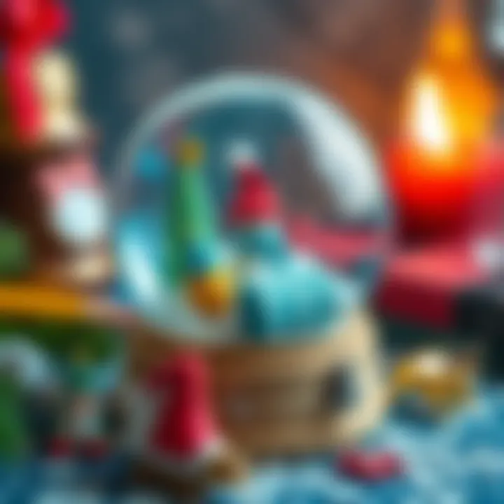 Crafting materials for snow globe creation