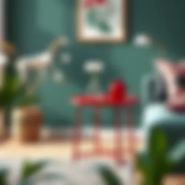 DIY project featuring a red accent table with unique design