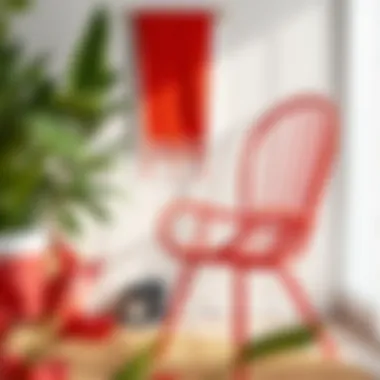 A vibrant red chair that enhances interior aesthetics