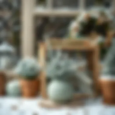 Seasonal decor ideas for a winter garden, emphasizing nature