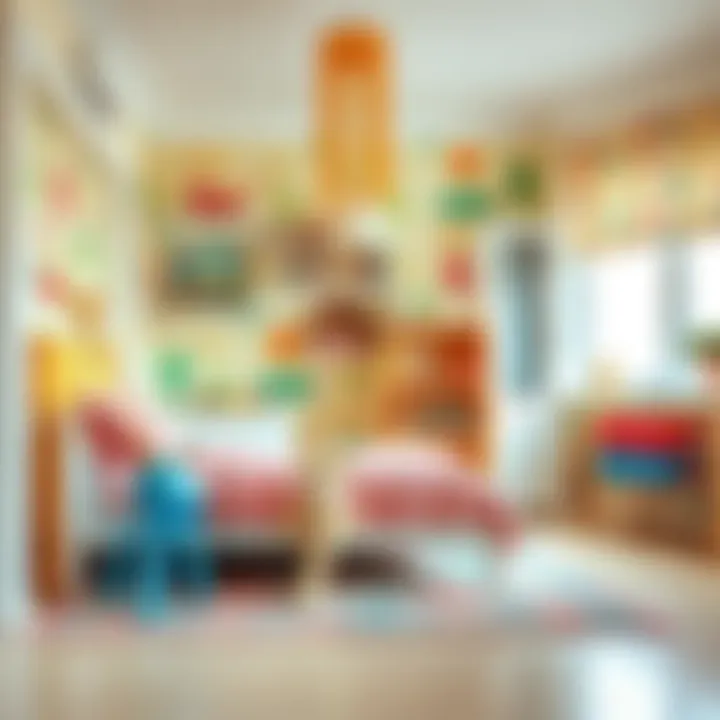 Playful Children's Room with Vibrant Wallpaper Designs Playful children's room decorated with vibrant Koçtaş wallpaper designs