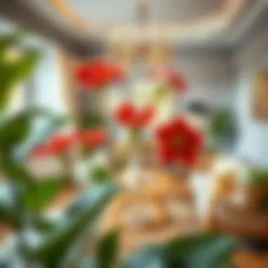 A beautifully decorated room featuring Kokina flowers as a central decor element.