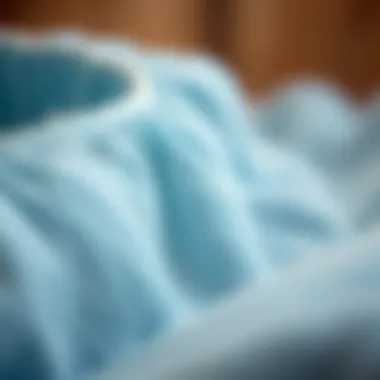 A close-up of fabric fibers being cleaned effectively