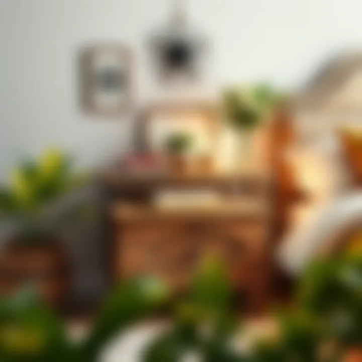 A finished nightstand styled with decorative elements