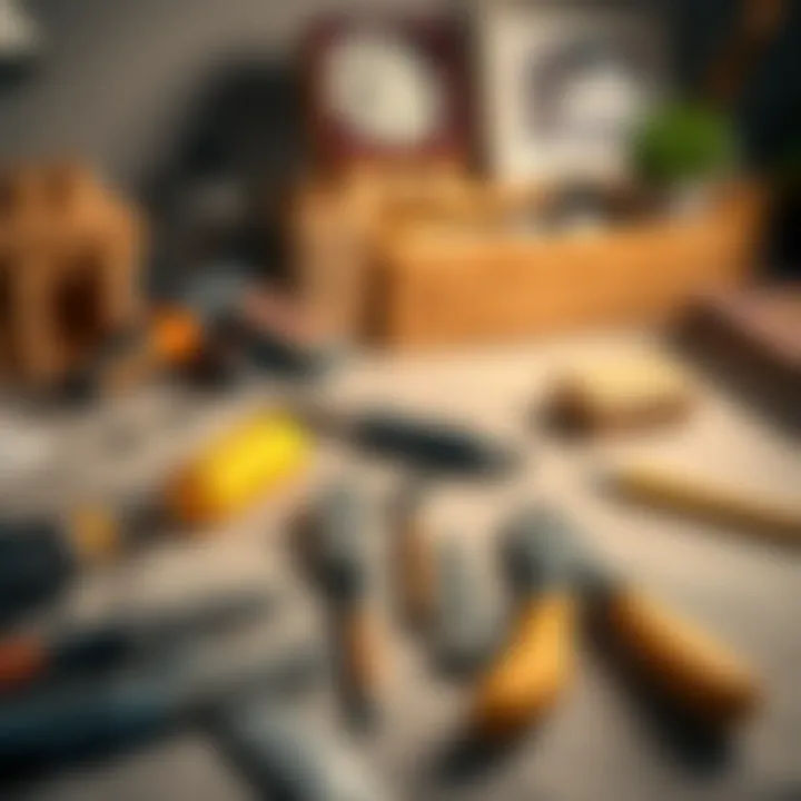 Essential tools laid out for the DIY nightstand project