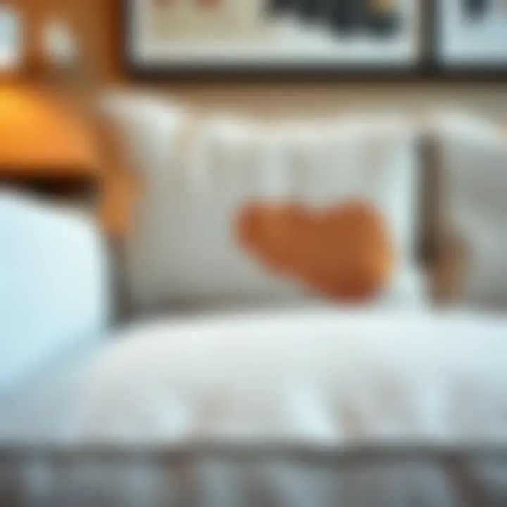 Elegant linen sofa with a visible stain